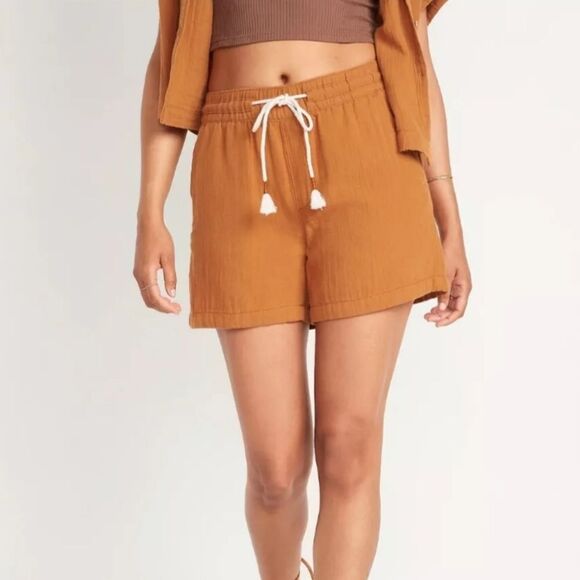 OLD NAVY pink textured gauze high‎ rise 5" inseam pull on shorts 4X - Picture 12 of 12